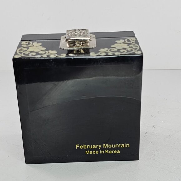 Mother Of Pearl February Mountain Crane Miniature Jewelry Box - Picture 8 of 11